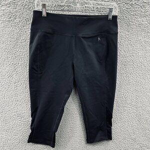 Danskin Womens Athletic Pants Medium 8/10 Black Crop Stretch Gym Leggings Yoga‎
